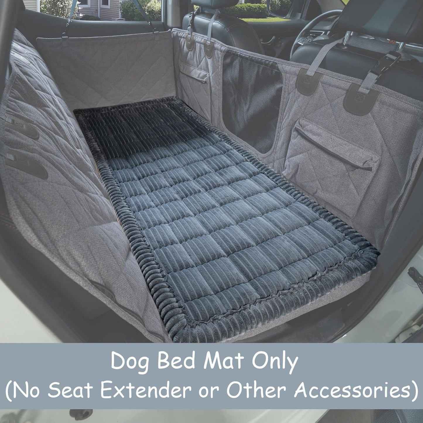 Dog Bed for Car Back Seat, Non-Slip Backseat Pet Bed Mat for Travel, Soft Dog Seat Cover Blanket Washable Couch Protector Fit for Hammock Extenders in Cars, SUVs and Trucks(54"×25" Gray)