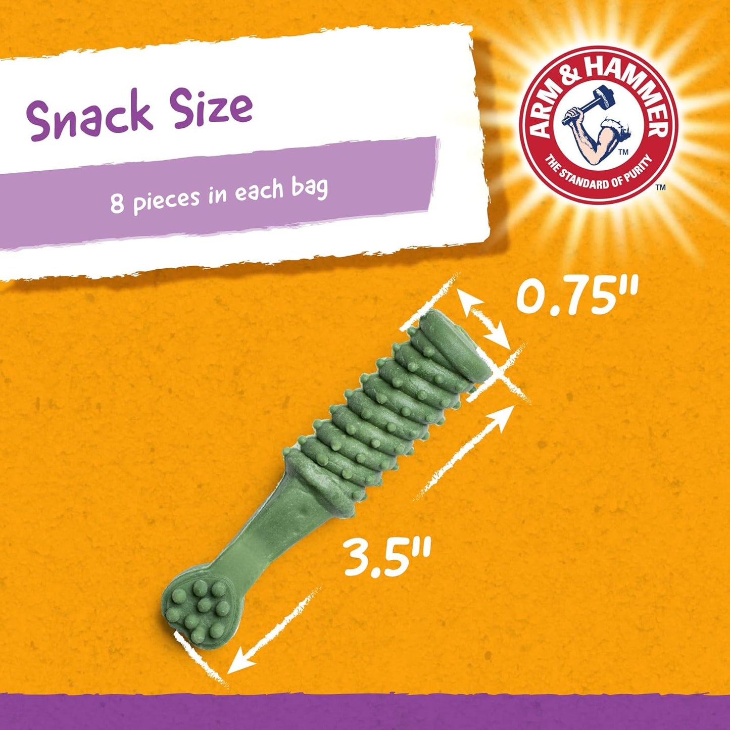 Arm & Hammer for Pets Smilies Dental Chews for Dogs | Dental Chews Fight Bad Dog Breath, Plaque & Tartar Without Brushing | Fresh Mint Flavor, 8 Pieces Dog Treats, 24 Pack