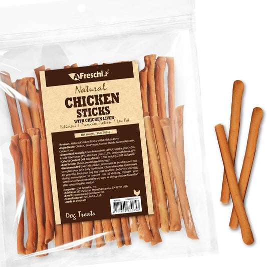 AFreschi Natural Chicken Sticks with Sweet Potato 24 oz, All Natural, Grain-Free, High-Protein, Healthy & Easily Digestible, Soft Texture