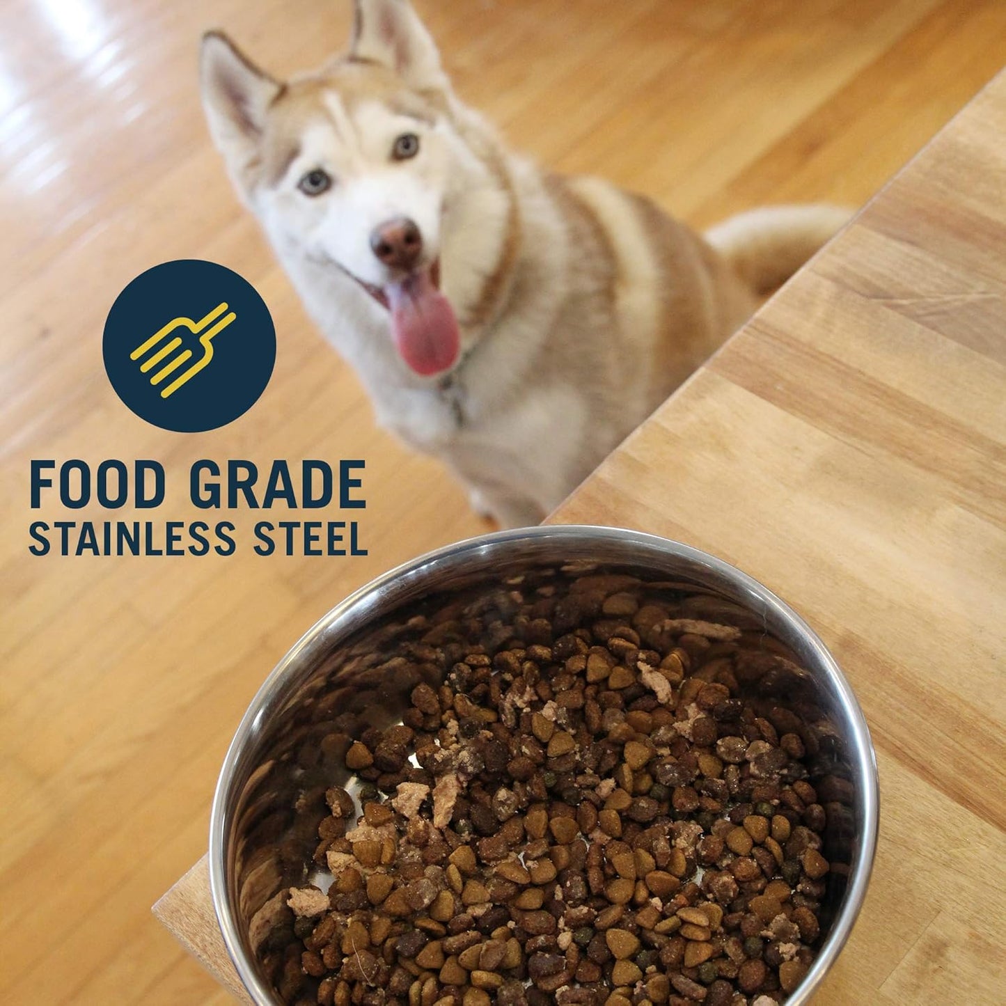 OurPet's DuraPet Premium Dishwasher Safe Stainless Steel Dog Bowl for Food or Water [Multiple Sizes for Small to Large Dogs] in Traditional or Wide Base Design - 8 CUP