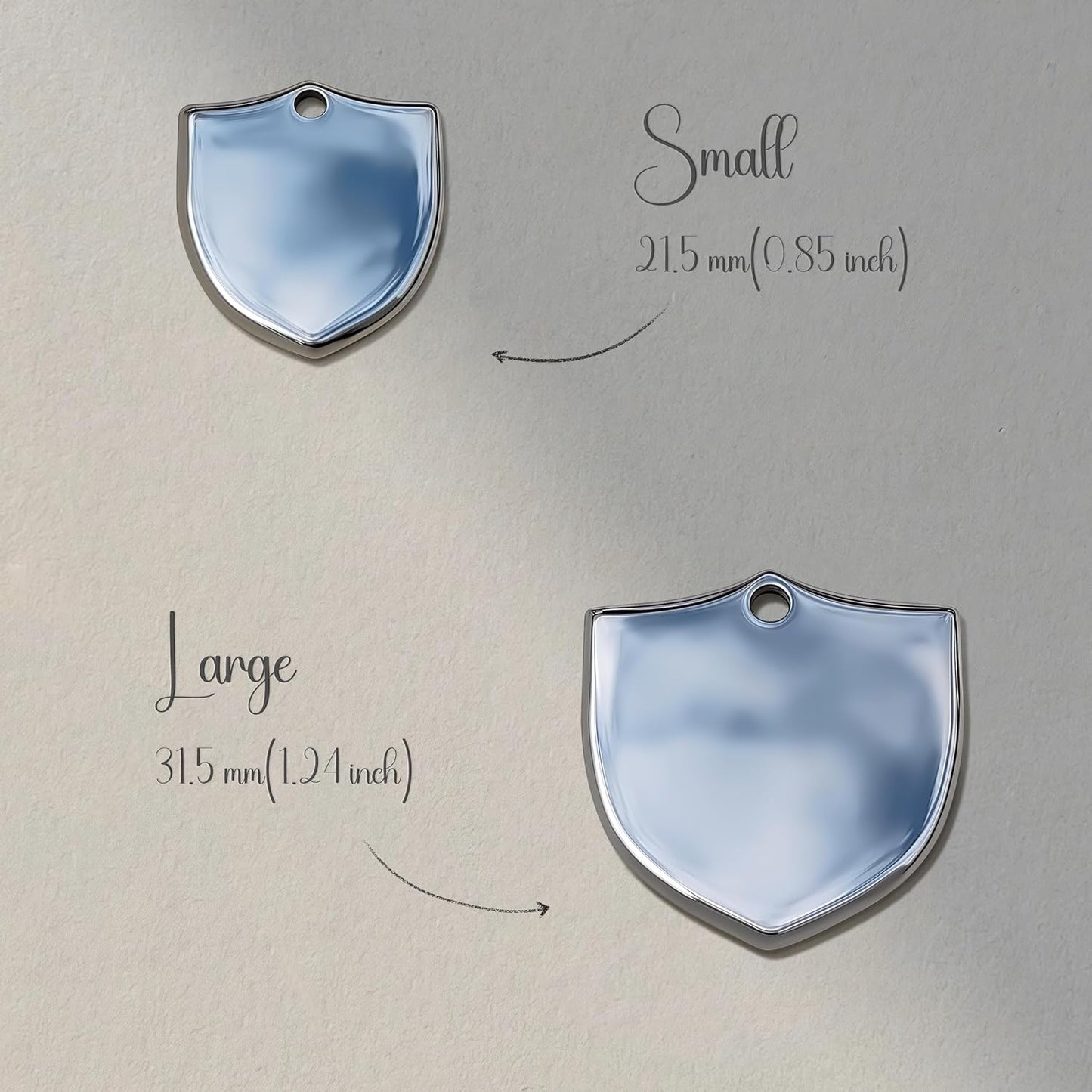 Cats Dogs Original Portrait Design for Cat Dog ID Tags – Stainless Steel Deep Engraving Customized Dog Collar Accessories (Shield)