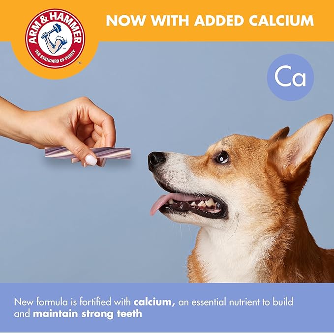 Arm & Hammer for Pets Smoothies Dental Treats for Dogs with Baking Soda and Calcium, Treat Chews Help Fight Bad Breath, Plaque & Tartar, Mint Blueberry & Mint, 8 Pcs