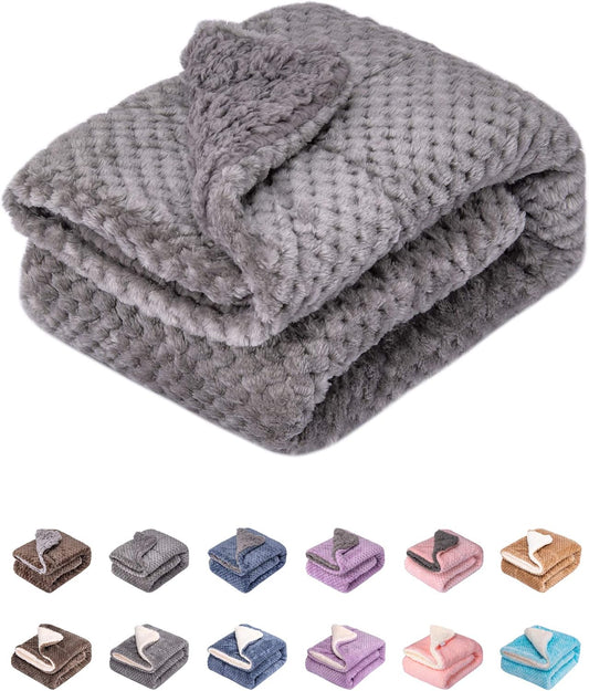 Fuzzy Dog Blanket or Cat Blanket or Pet Blanket, Warm and Soft, Plush Fleece Receiving Blankets for Dog Bed and Cat Bed, Couch, Sofa, Travel and Outdoor, Camping (Blanket (24" x 32"), DG-Flint Gray)
