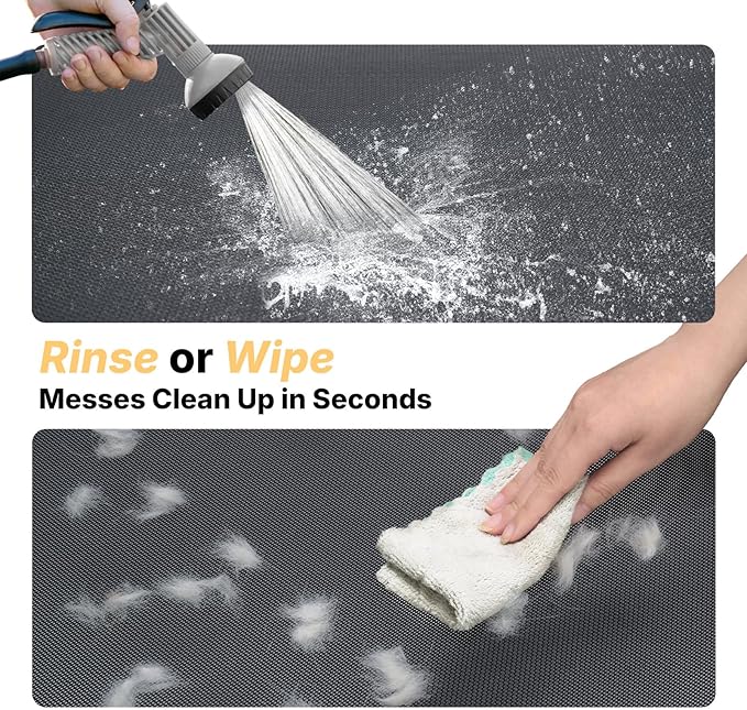 Veehoo Outdoor Elevated Dog Cot Bed, Cooling Raised Pet Bed for Medium Dogs, Washable Breathable Mesh Hammock Bed with No-Slip Feet, Indestructible Ground Off Training Platform Cot-32"x25" Black