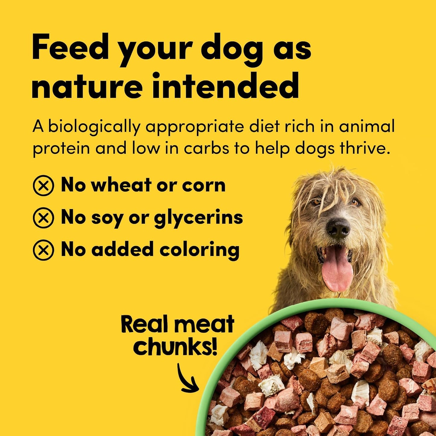 RawMix50 Premium Freeze-Dried Raw Grass-Fed Lamb Recipe Dog Food, Protein Rich, Includes Kibble, Non-GMO, No Wheat or Corn, 12 oz