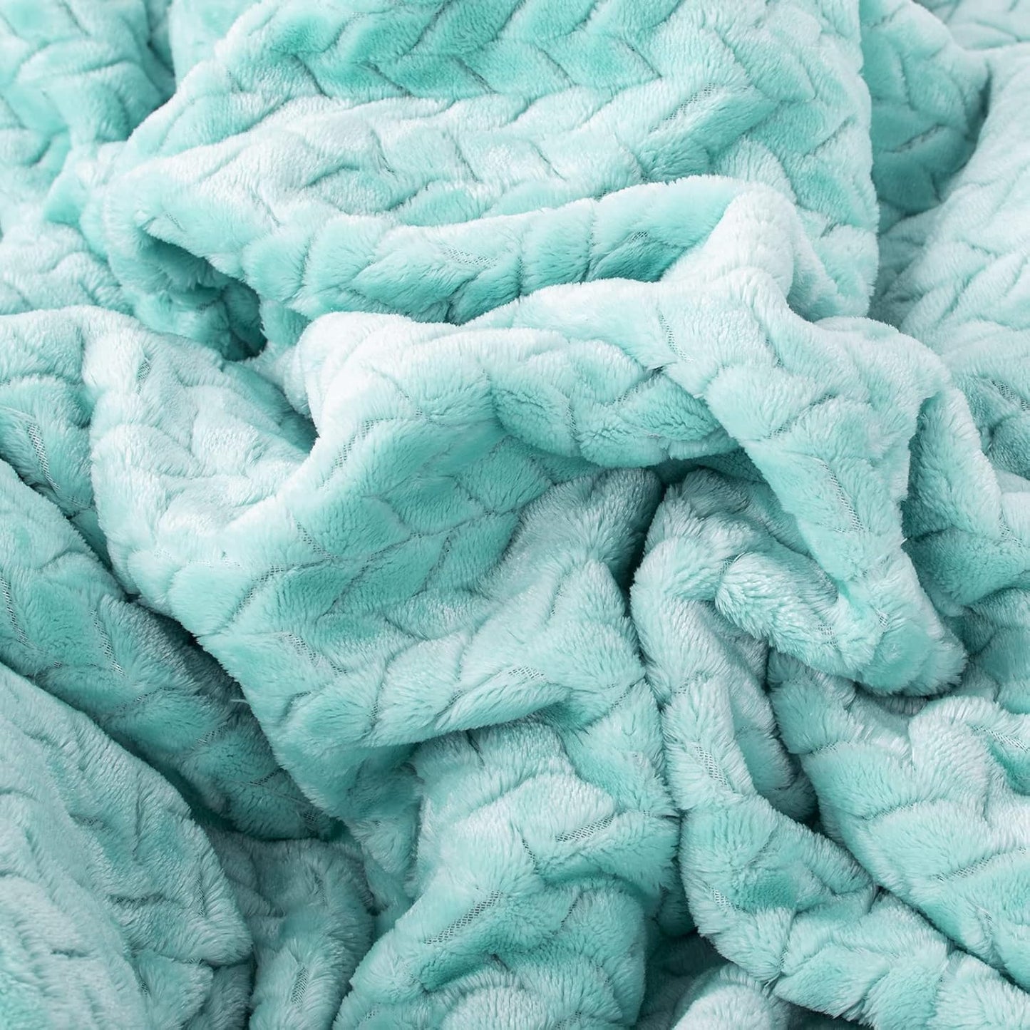 Fuzzy Blanket or Fluffy Blanket for Baby Girl or boy, Soft Warm Cozy Coral Fleece Toddler, Infant or Newborn Receiving Blanket for Crib, Stroller, Travel, Outdoor (40" x 48", MD-Aqua Green)