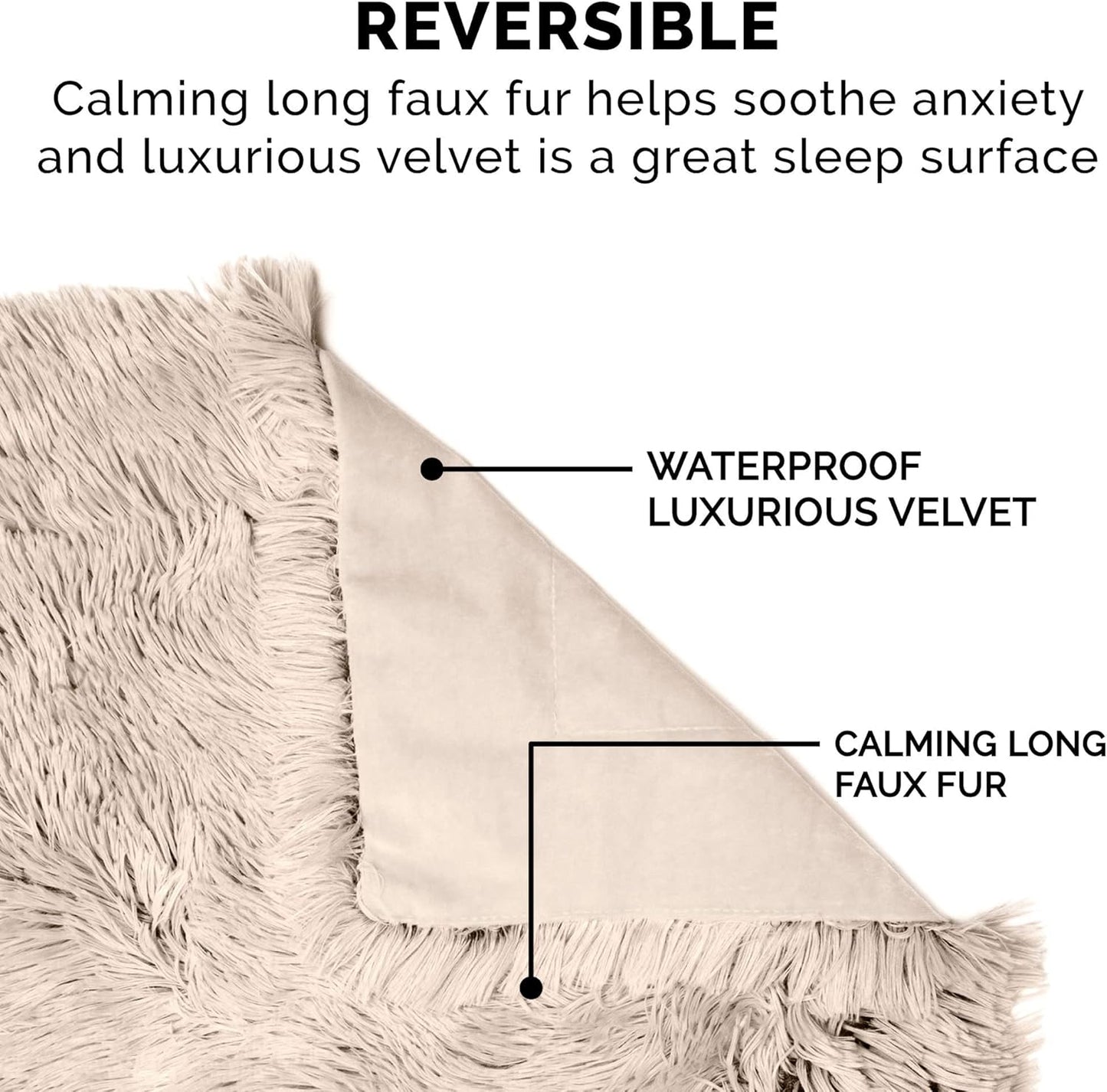 Furhaven Waterproof Throw Blanket for Dogs & Indoor Cats, Washable - Shaggy Plush Calming Long Faux Fur & Velvet Dog Blanket - Taupe, Small