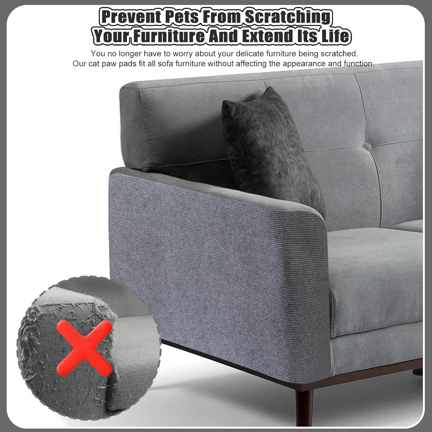 Large 118.1"x15.8" Cat Scratching Mat - Carpet with Self-Adhesive Trimmable-Adhesive Carpet, Cat Scratch Furniture Protector Replacement for Cat Tree Shelf Shelves Couch Furniture DIY Protector