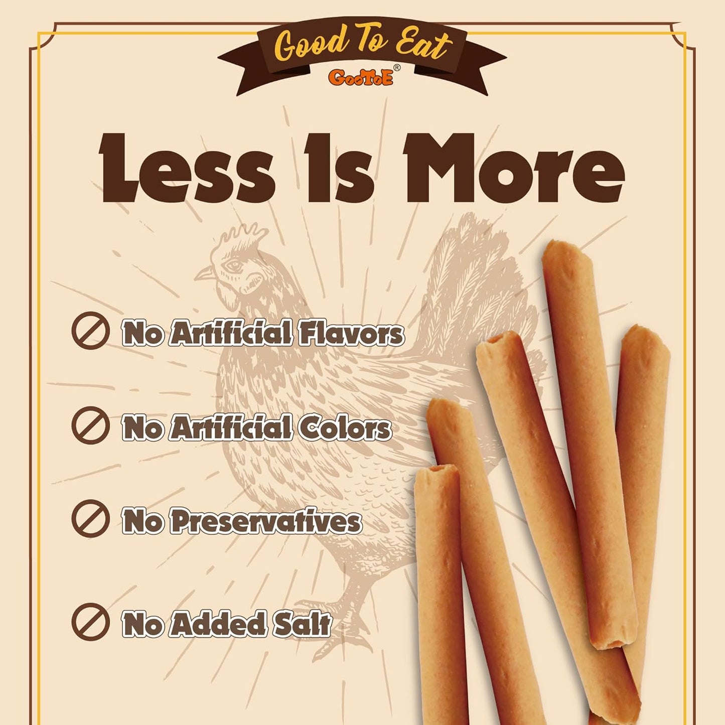 Gootoe Chicken Dog Treats – Chicken Roll 12oz – All Natural, Grain-Free, Low Fat, Premium Training Chews, Healthy & Easily Digestible