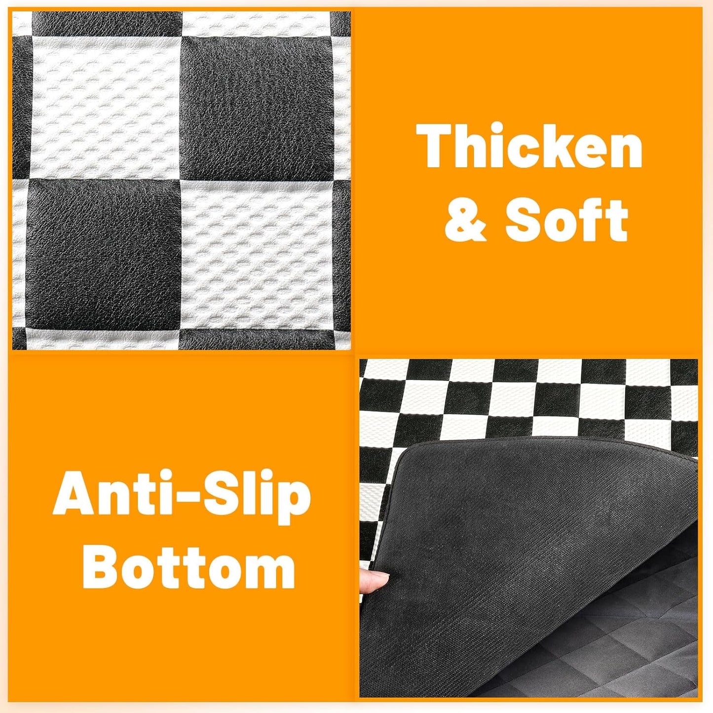Manificent Non-Slip Pet Bed Mat for Truck Back Seat Extender, Hair Resistant Dog Blanket for Hard Bottom Dog Car Seat Cover, Anti Slip Pet Linner Backseat Cover Black Plaid XL
