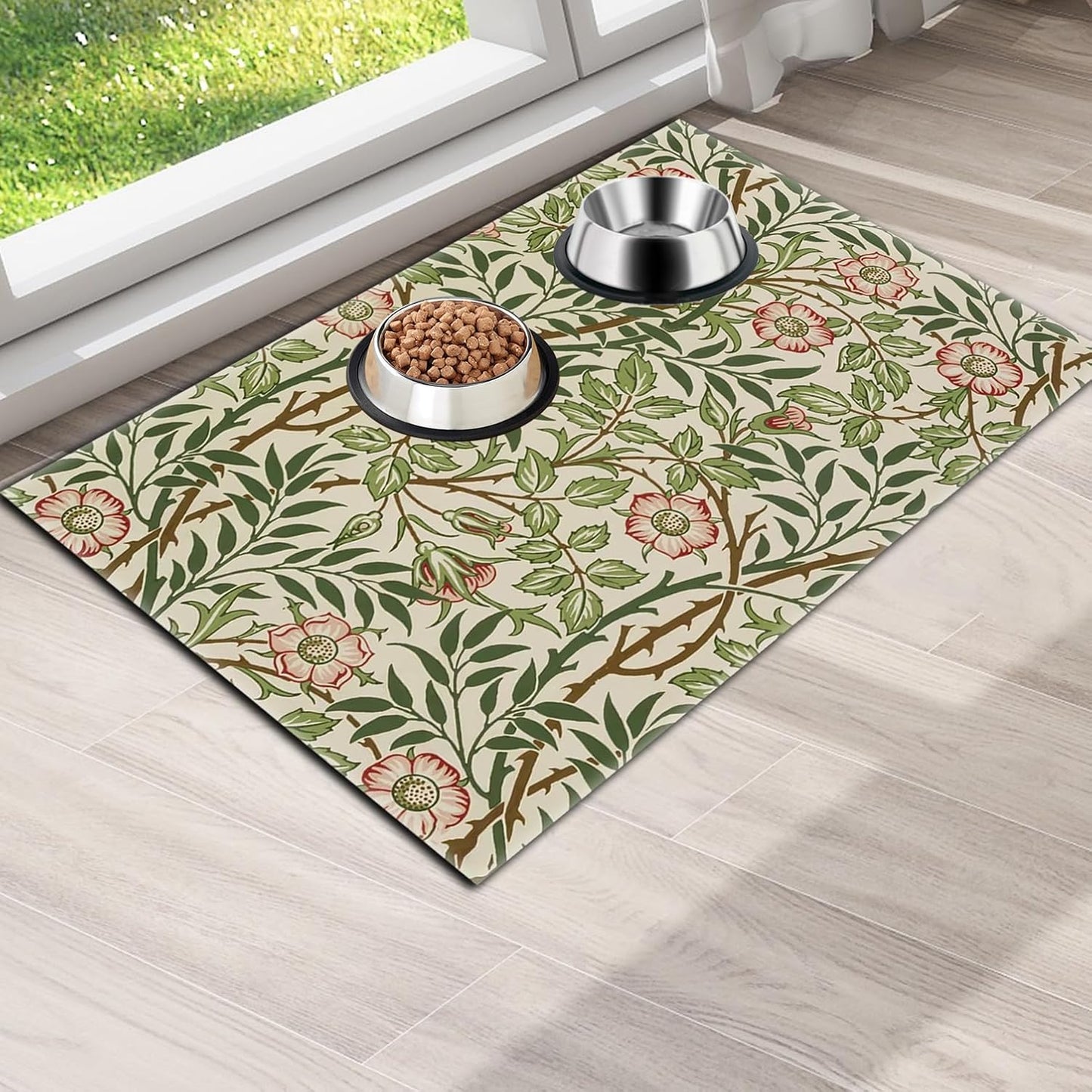 Pet Feeding Mat for Dogs and Cats - Super Absorbent Anti-Slip Bowl Pad, Eco-Friendly Washable Mat to Prevent Spills and Mess Thicket Mat 12"x20"