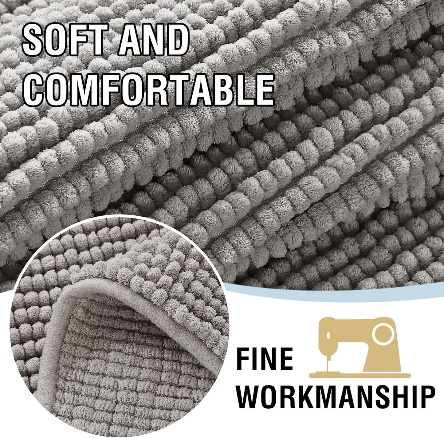 H.VERSAILTEX Plush Chenille Couch Cover for Dogs Pets Blanket for Bed Anti-Slip Soft and Durable Furniture Protector for Small Medium Large Cats Washable (52" x 82", Dove)