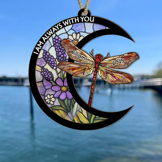 Personalized Dragonfly Suncatcher Ornament - Dragonfly Gifts for Women, Dragonflies Gifts for Women Dragonflies Lovers, Gift for Mother's Day, Birthday Anniversary for Mom from Daughter Son