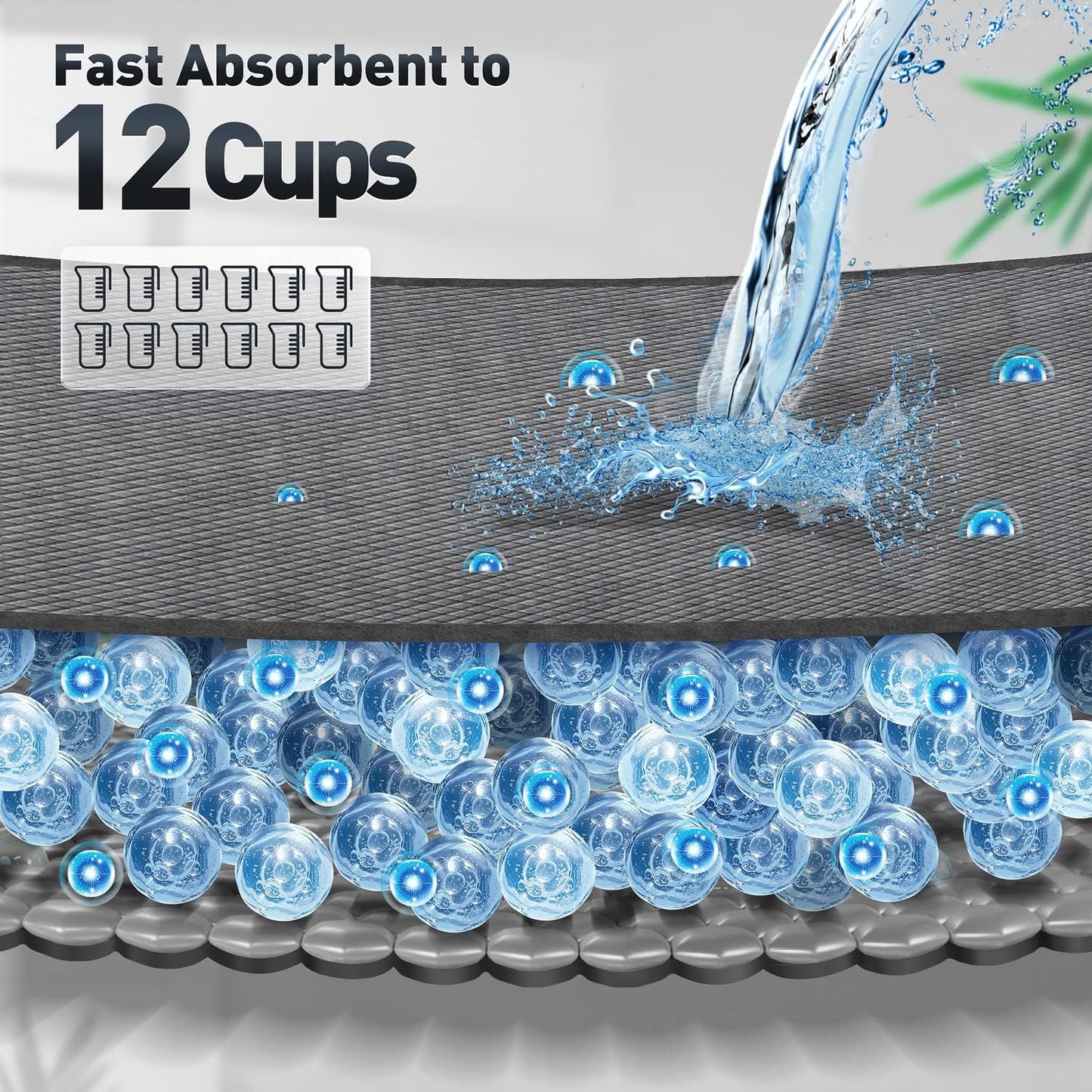 Gimars Upgrade Odor-Control Extra Large XXL Charcoal Pee Pads for Dogs - Thicken 9 Layers Ultra Absorbent Leak-Proof Puppy Training Pads Quick Dry