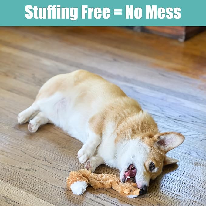 SPOT Skinneeez Fox – 14" Stuffing-Free Plush Squeaky Dog Toy for Small & Medium Dogs, Best for Light to Moderate Chewers, Mess-Free Play