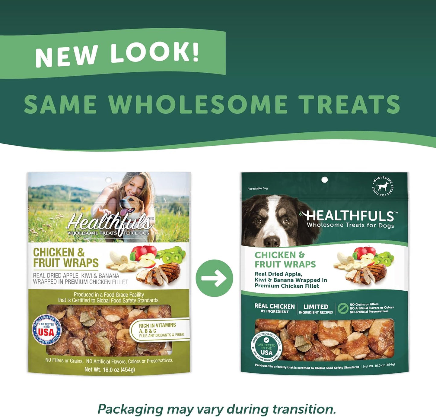 Healthfuls Chicken Wrapped Fruit Dog Treats, 16oz