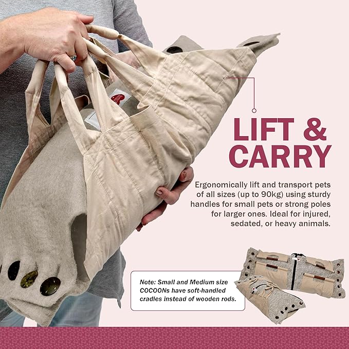 Cocoon® - Eco-Friendly Pet Burial & Cremation Ceremony Kit (Premium Wool) - Casket for Dogs and Cats (Choose Size & Color) (XL, Natural)