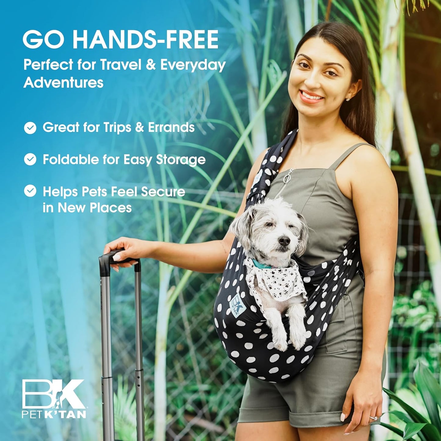 Pet K'tan Dog Sling Carrier: Hands Free for Small Dogs - #1 Pet Travel Accessory & Gift -Bond with New Puppy-Cats & Small Animals- Safe Durable Soft - Anti-Anxiety-Sized for the Human (see size chart)
