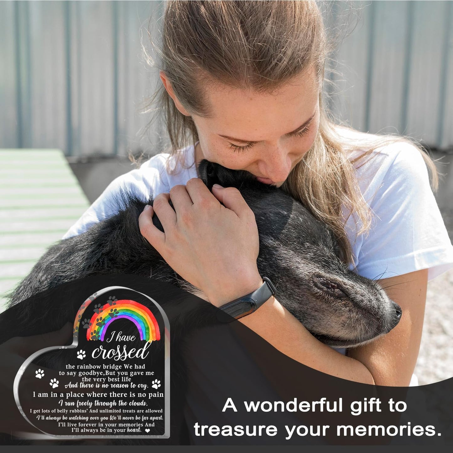 Pet Memorial Gifts, Sympathy Gifts for Loss of Dog Cat, Pet Sympathy Gifts, Pet Memorial Acrylic Rainbow Bridge Decorations, Bereavement Gifts for Loss Pet, Condolences Gifts for Pet Loss Remembrance
