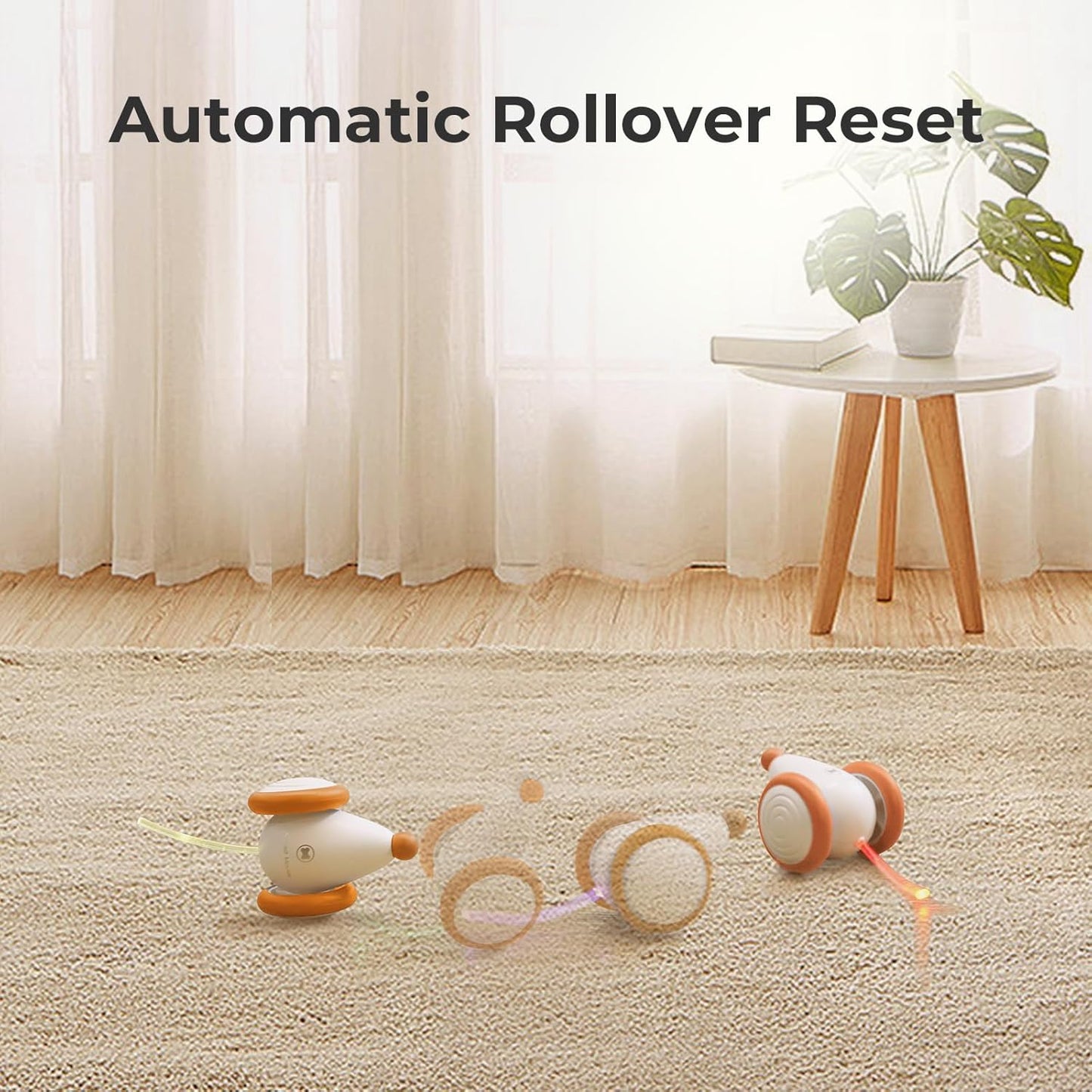 Cheerble Interactive Cat Toys for Indoor Cats, Automatic Cat Toy with LED Lights, Wicked Mouse Toys, Kitten Toys, Pet Supplies, Smart Electric Cat Toy, USB Rechargeable, Auto On/Off(Yellow)