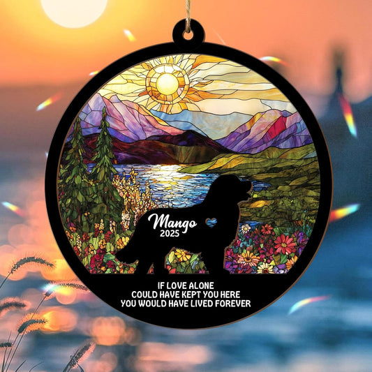 Custom Dog Memorial Suncatcher, Personalized with Name, Custom Pet Loss Suncatcher, Gifts for Dog Lovers, Loss of Pet Sympathy Gift, Memorial suncatcher