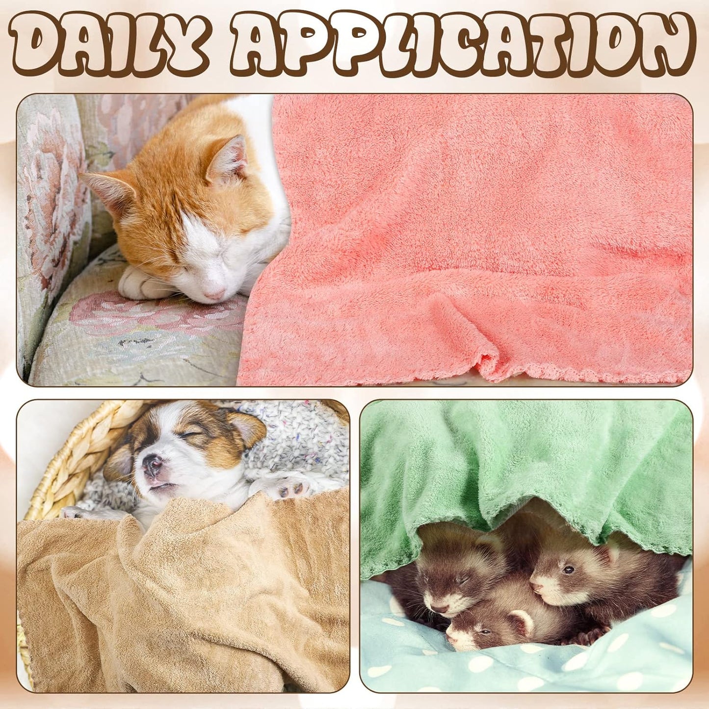 24 Pcs Guinea Pig Fleece Bedding Blankets Bulk Washable Small Animal Fleece Cage Liners Pet Wash Cloth Sleeping Mat Cover for Hamster Chinchilla Rabbit Hedgehog(13.8 x 29.5 Inch,Multicolor)