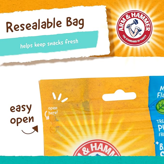 Arm & Hammer for Pets Smoothies Dental Treats for Dogs with Baking Soda and Calcium, Treat Chews Help Fight Bad Breath, Plaque & Tartar without Brushing, Mint Flavor, 8 Pcs (Packaging may vary)