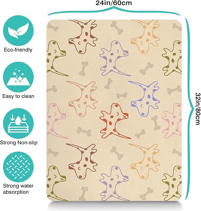 Pet Feeding Mat for Floors Waterproof Dog Mat for Food and Water Absorbent Quick Dry Non Slip mat for Cat Bowls