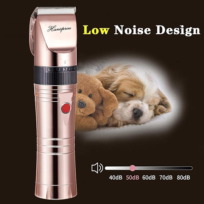 Dog Clippers for Grooming, Professional 5000mAh Battery Dog Trimmer for Thick Hair,Heavy Duty Cordless Dog Trimmer for Grooming, Low Noise with Guard Combs for Dog Cat