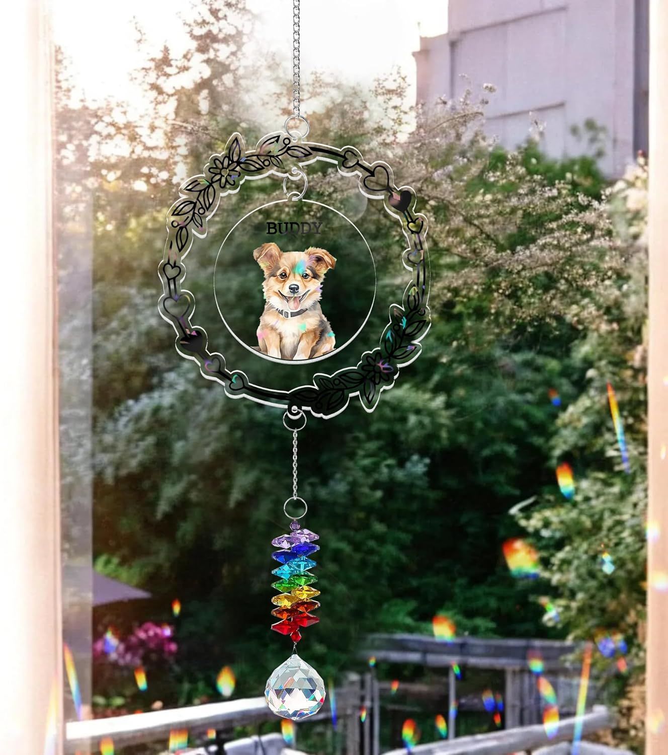 Personalized Dog Photo Ornament Custom Pet Picture - Birthday, Christmas, Back to School Gift for Dog Lovers from Family - Cute Pet Breed Keepsake Suncatcher Decoration 2025