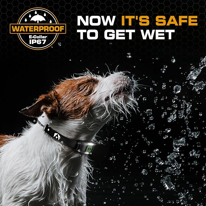 INVIROX Training Collar for Large Dog X2 [Spark K9] 124 Levels with Remote 1100yd Range, Night-Light Mode for Medium Dogs IP67 Waterproof Training Collar for Dogs