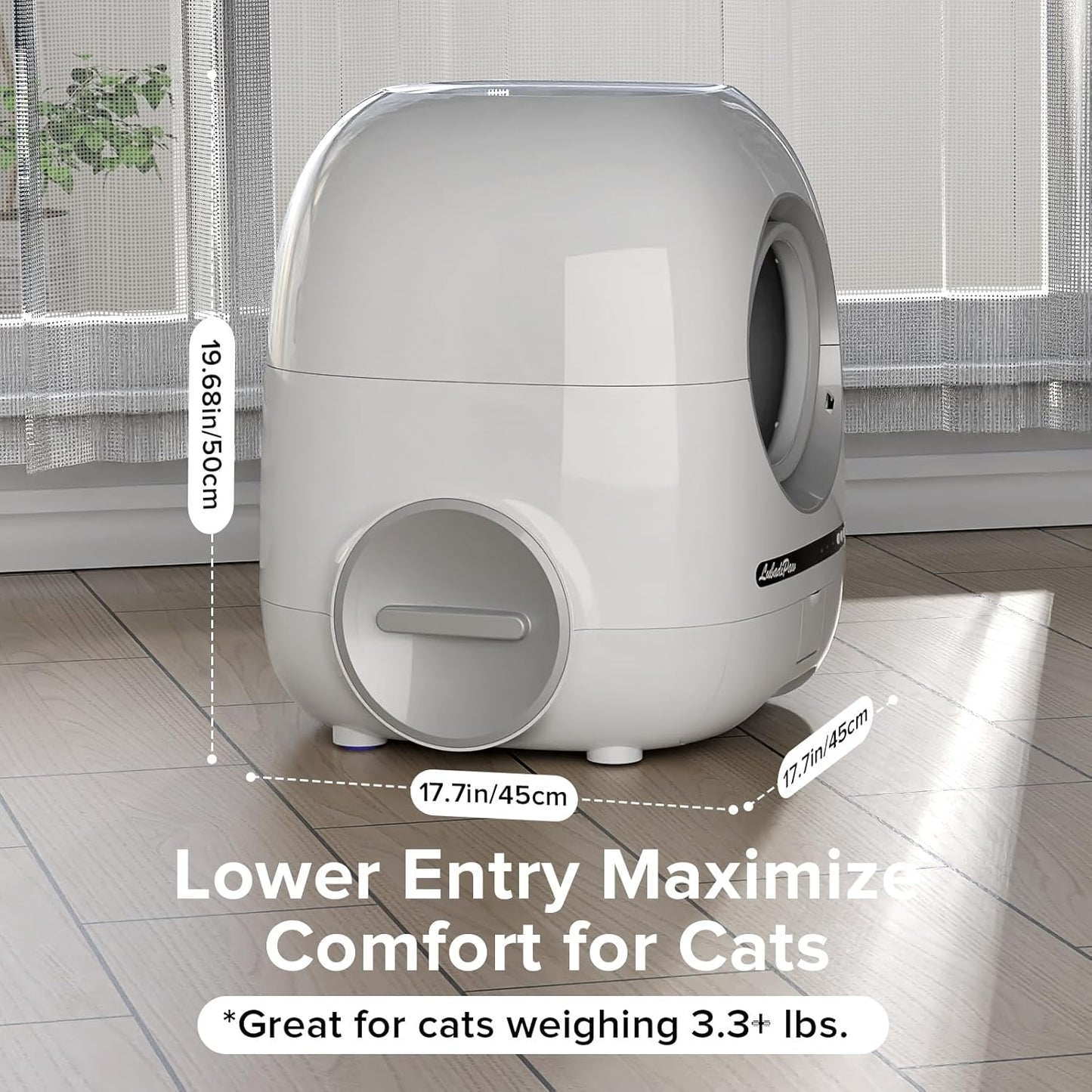 Extra Large Automatic Cat Litter Box Self Cleaning, Large Capacity Litter Robot with App Control Smart Odor Removal Safety Protection for Multiple Cats