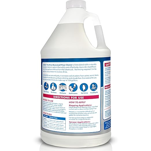 OdoBan Pet Solutions No Rinse Neutral pH Floor Cleaner Concentrate, Made in the USA, Splash O' Citrus Scent, 3 Gallons