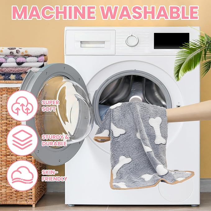 6 Pcs Dog Blanket Super Soft Pet Puppy Blankets Calming Blanket for Small, Medium Dogs Warm Sleep Mat Flannel Blanket for Dogs Puppy Cat (24"×16")