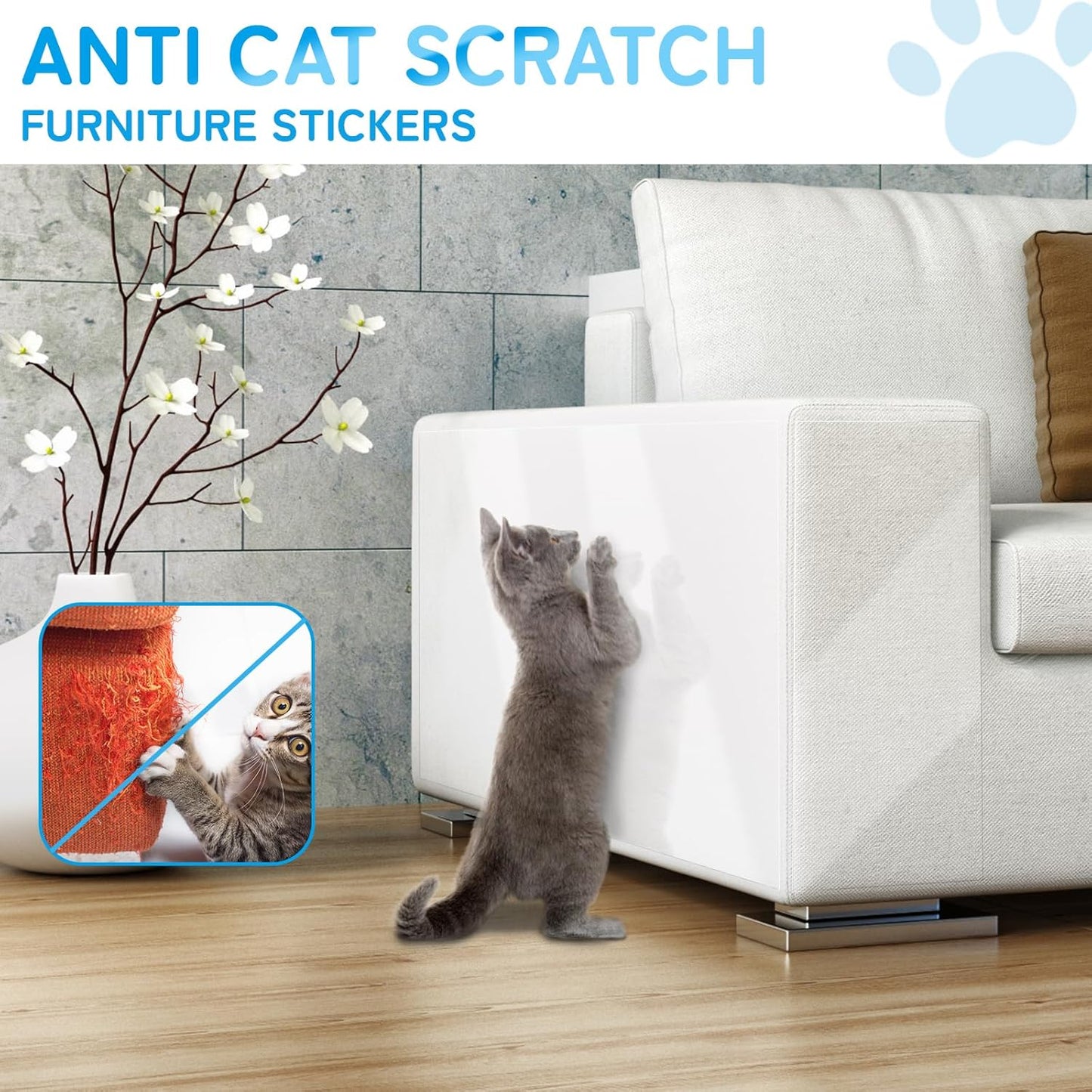 Door Protector from Dog Scratching, Cat Scratch Protector 8.3" x 118" Self-Adhesive Single Side Door Frame Furniture Protectors from Cats Dogs Scratch, Clear (118 X 8.2 INCH)