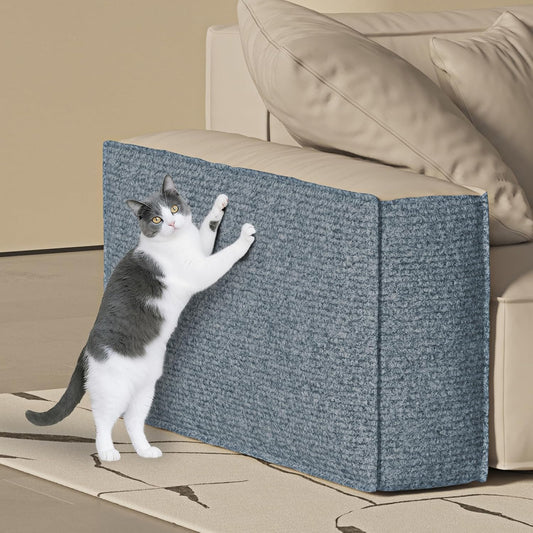 ICOOP 15.8"×160" Anti Scratch Furniture Protector Light Grey Cat Wall Scratcher Self Adhesive Couch Corner Protectors for Cats Sofa Cat Scratcher Protection DIY Scratch Mat for Claws Scratching