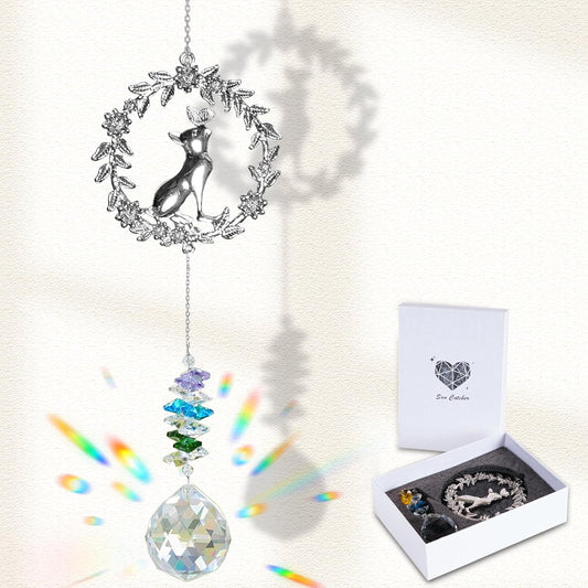 Dog Memorial Gifts for Loss of Dog, Pet Memorial Suncatcher, Pet Sympathy Gifts, Garland Suncatcher with Card & Gift Box, Remembrance Bereavement Gift for Loss of Dogs Cats