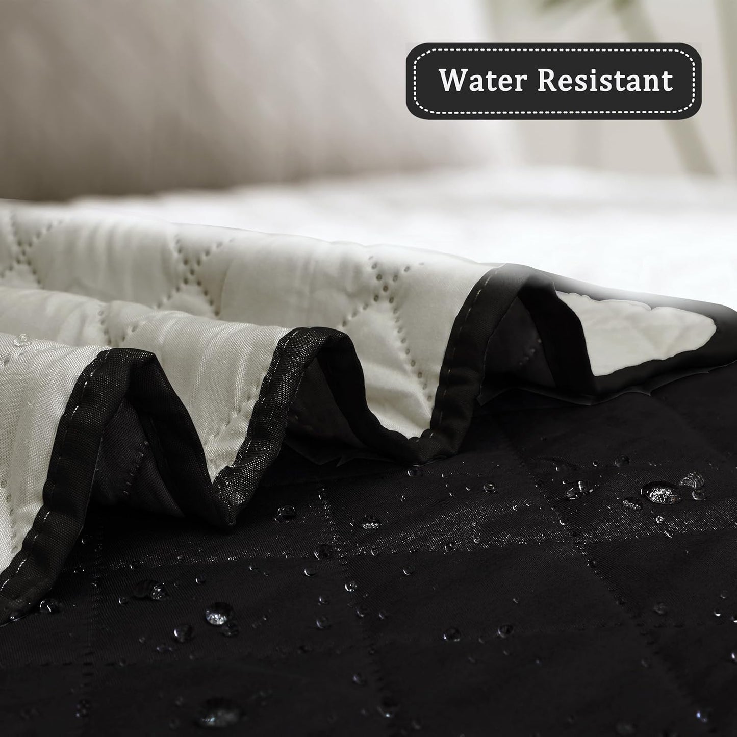 Easy-Going Reversible Chair Cover Washable Sofa Cover for Dogs Water Resistant Couch Slipcover Furniture Protector Cover with Adjustable Straps for Pets (Chair 30 in, Black/Beige)