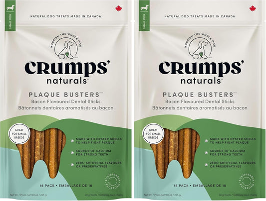 Crumps' Naturals Pbb- Bacon Dental Dog Treats (36 Pack), 4.5"