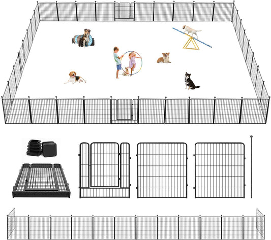 Dog Playpen 32" Height 36 Panels Portable Fence Outdoor for Yard Puppy Playpen Indoor Dog Pen Outdoor for Medium/Small Animals, Heavy Duty Pet Playpen RV, Camping, Yard