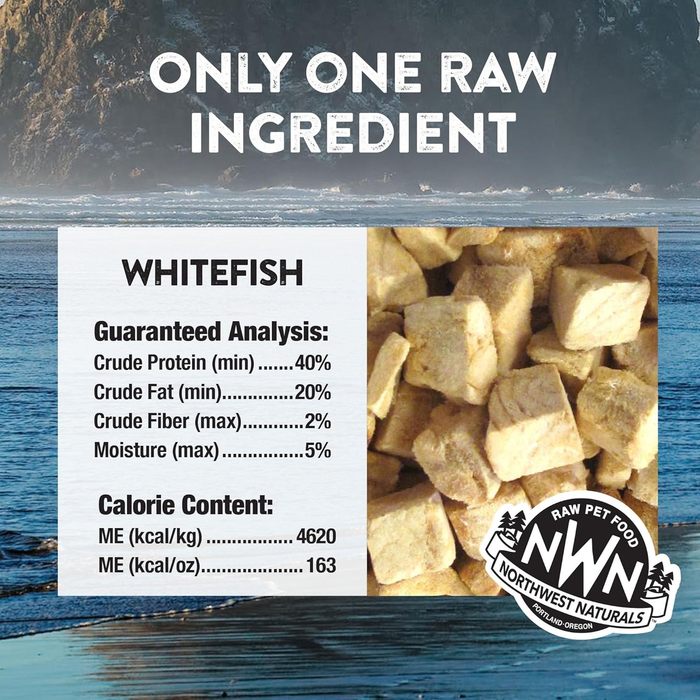 Northwest Naturals Raw Rewards Freeze-Dried Whitefish Treats for Dogs and Cats - Bite-Sized Pieces - Healthy, 1 Ingredient, Human Grade Pet Food, All Natural, Proudly Made in USA, 2.5 Oz (Pack of 3)