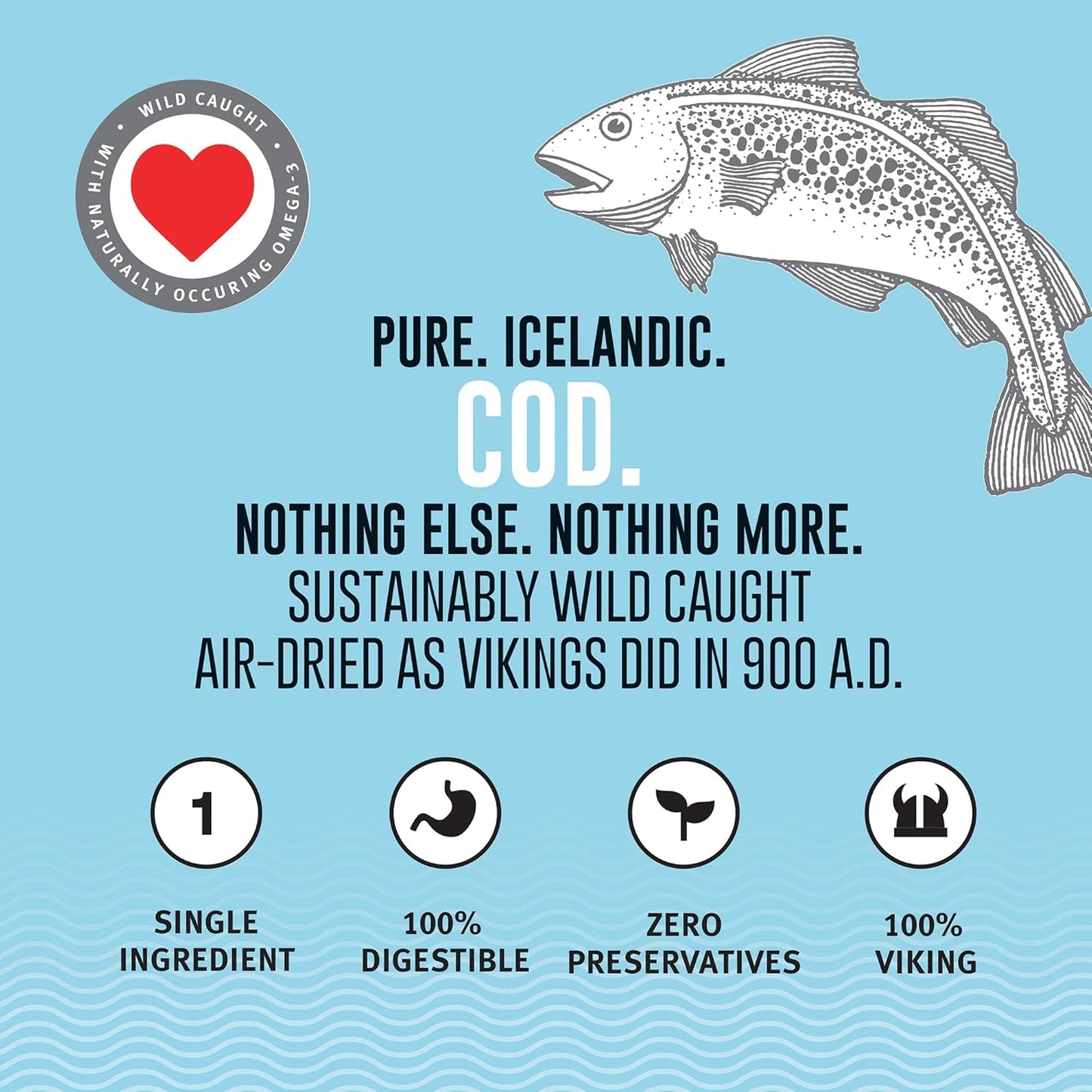 Icelandic+ Skin Rolls: Cod - 3oz Bag, Dog Treats, Pure Wild-Caught Air-Dried Fish, Single Ingredient Snacks, Pe Chews, Just The Fish Nothing Else