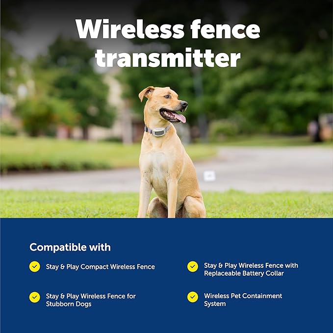 PetSafe Stay & Play Compact Wireless Fence Extra Transmitter - Adds Up to 3/4 Acre to Stay & Play Wireless Fence or Pet Containment System