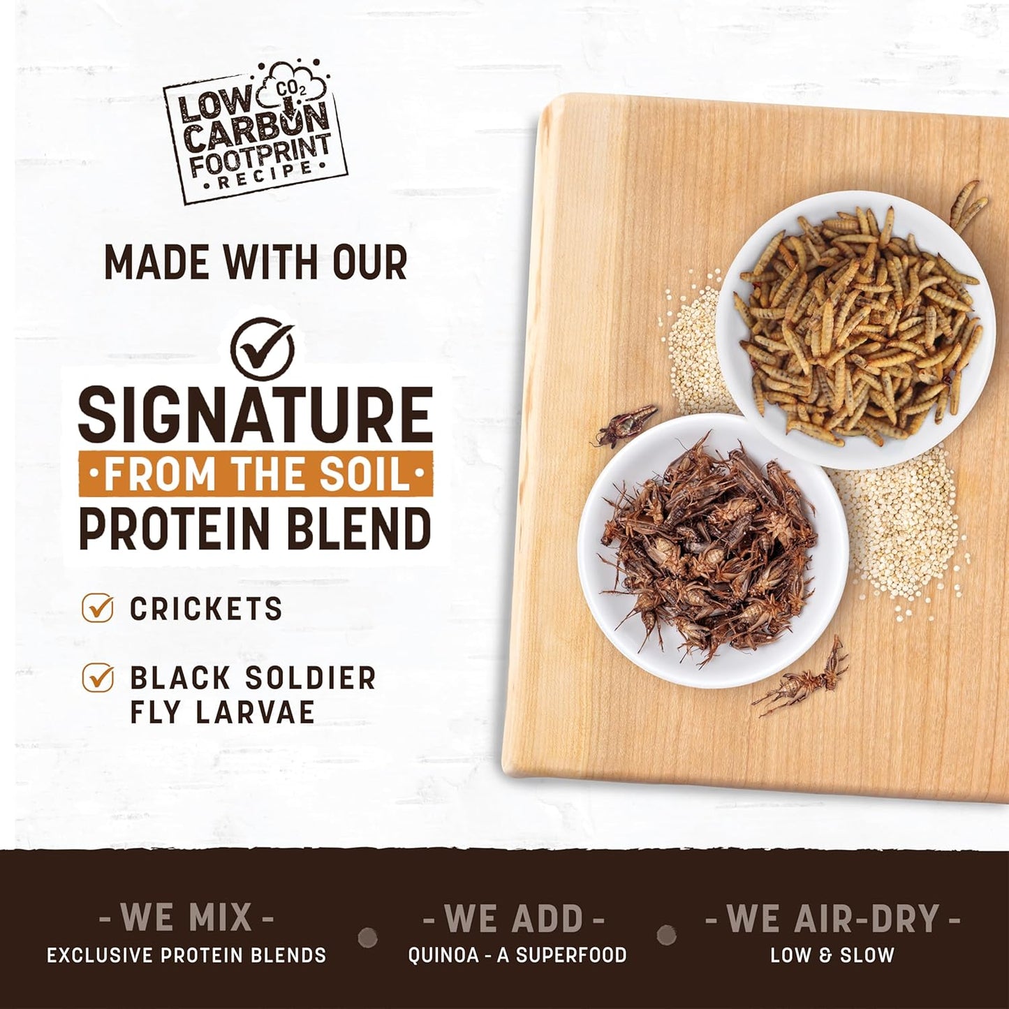 Earth Animal Wisdom Air-Dried from The Soil Recipe Premium Natural Insect-Based Jerky Strips Dog Treats, 4 oz. Bag (Pack of 3)