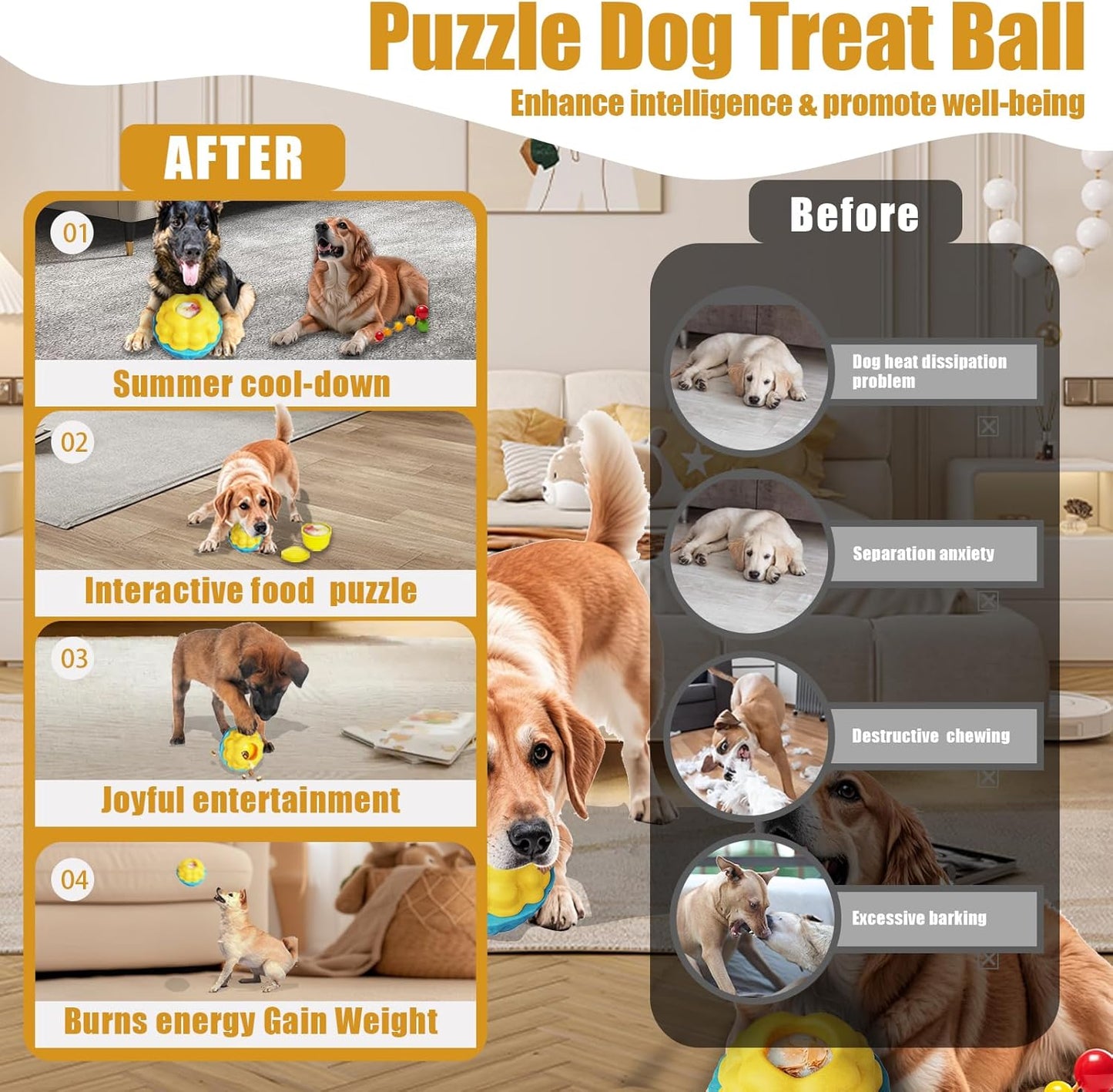 Interactive Dog Toys,Dog Puzzle Toy Treat Dispensing Pet Toys Pupsicles for Dogs Large,Frozen Treat Dogs Holder (1 Pack)