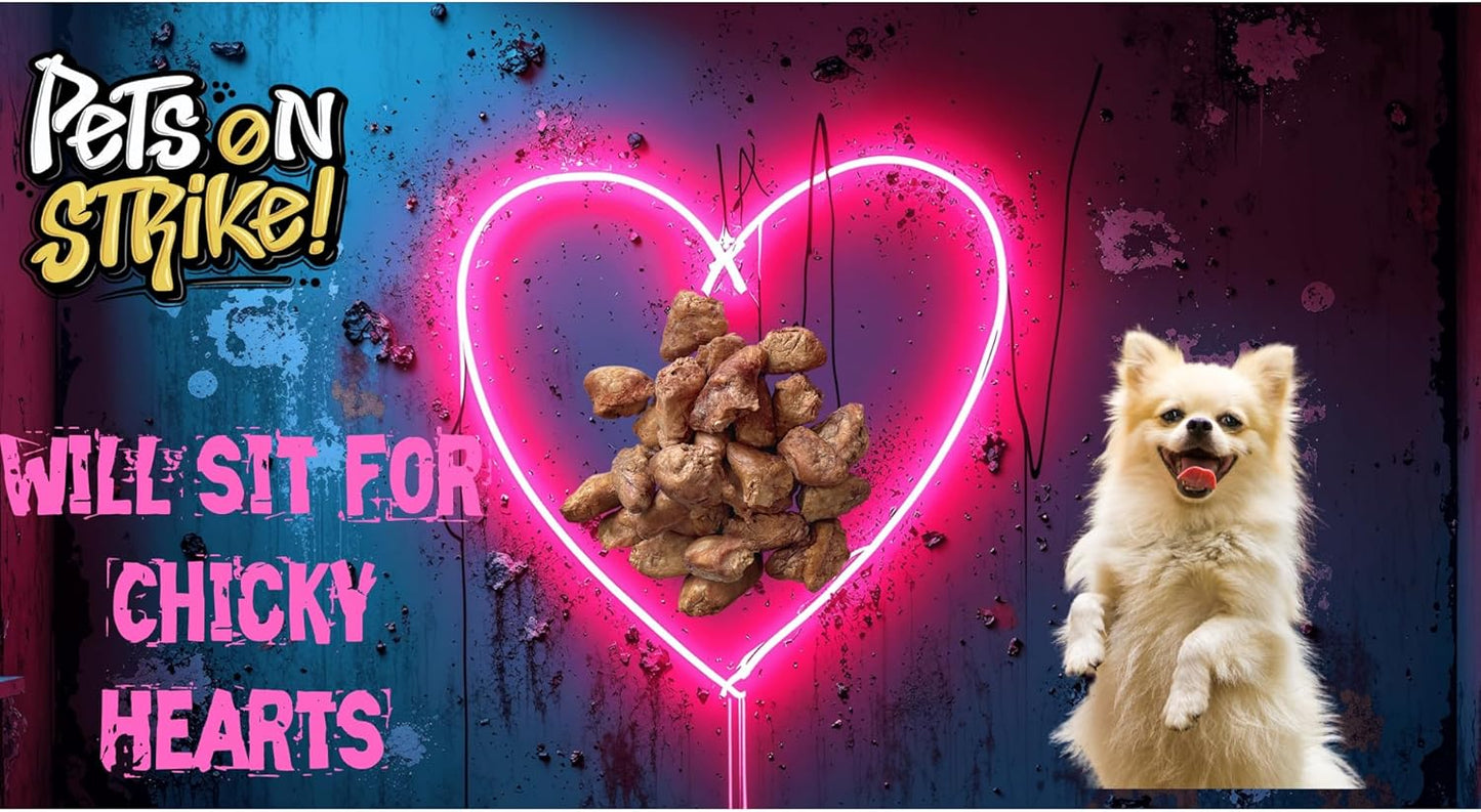 Freeze Dried Chicken Hearts for Dogs & Cats – Single Ingredient Dog Treats – USA Sourced & Made – High Protein, All Natural, Grain Free – Raw Freeze-Dried Training Treats (16oz)