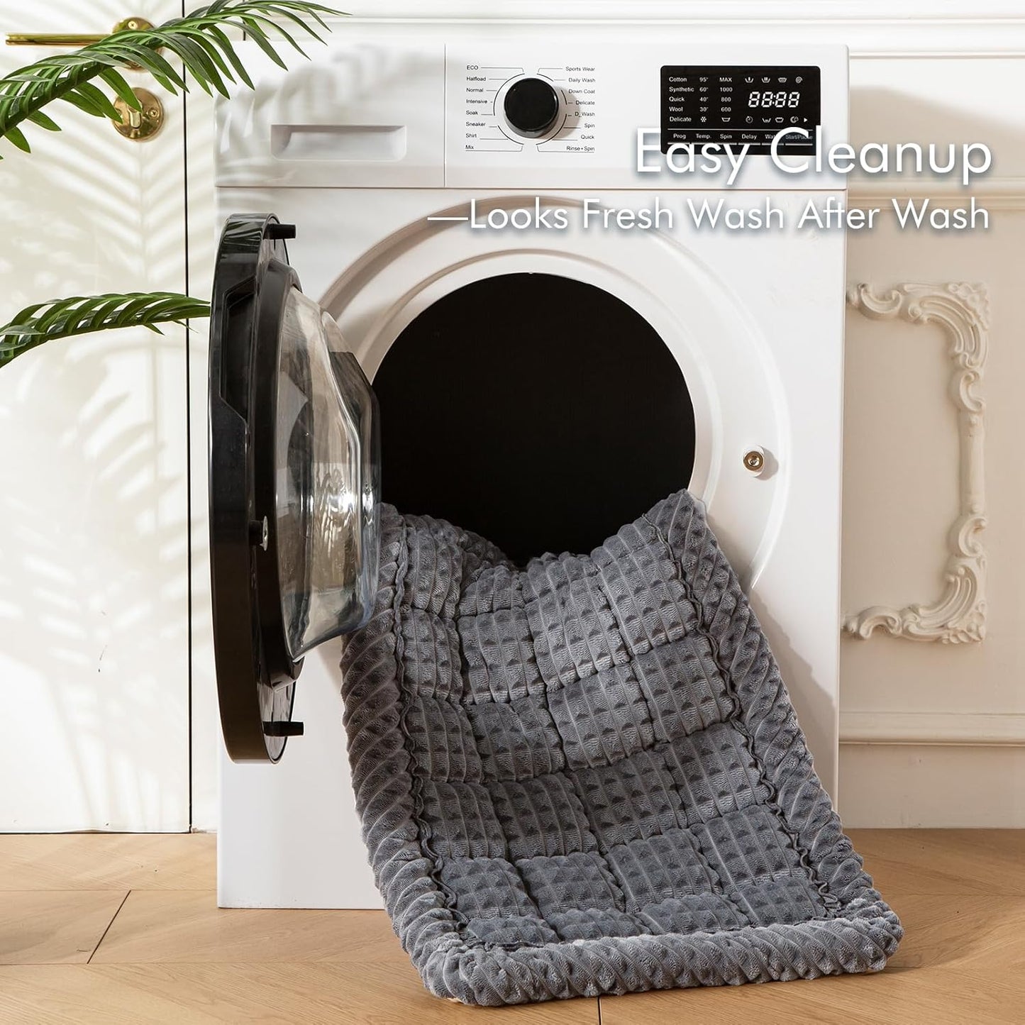 Dog Bed for Car, Pet Travel Backseat Mat for Vehicle SUV Truck Jeep Automobile, Large Washable Foldable Non-Slip Fuzzy Soft Comfortable Cozy Extender Protector Cover Pad, Grey, 24.8x54 in