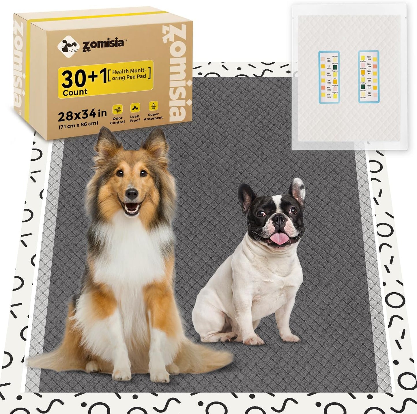 Charcoal Puppy Pee Pads for Dogs Extra Large, 28"x34" 30 Counts + 1 Extra Health Monitoring Pad - XL Dog Potty Training Pads Disposable, Odor-Control, Super Absorbent & Leak-Proof