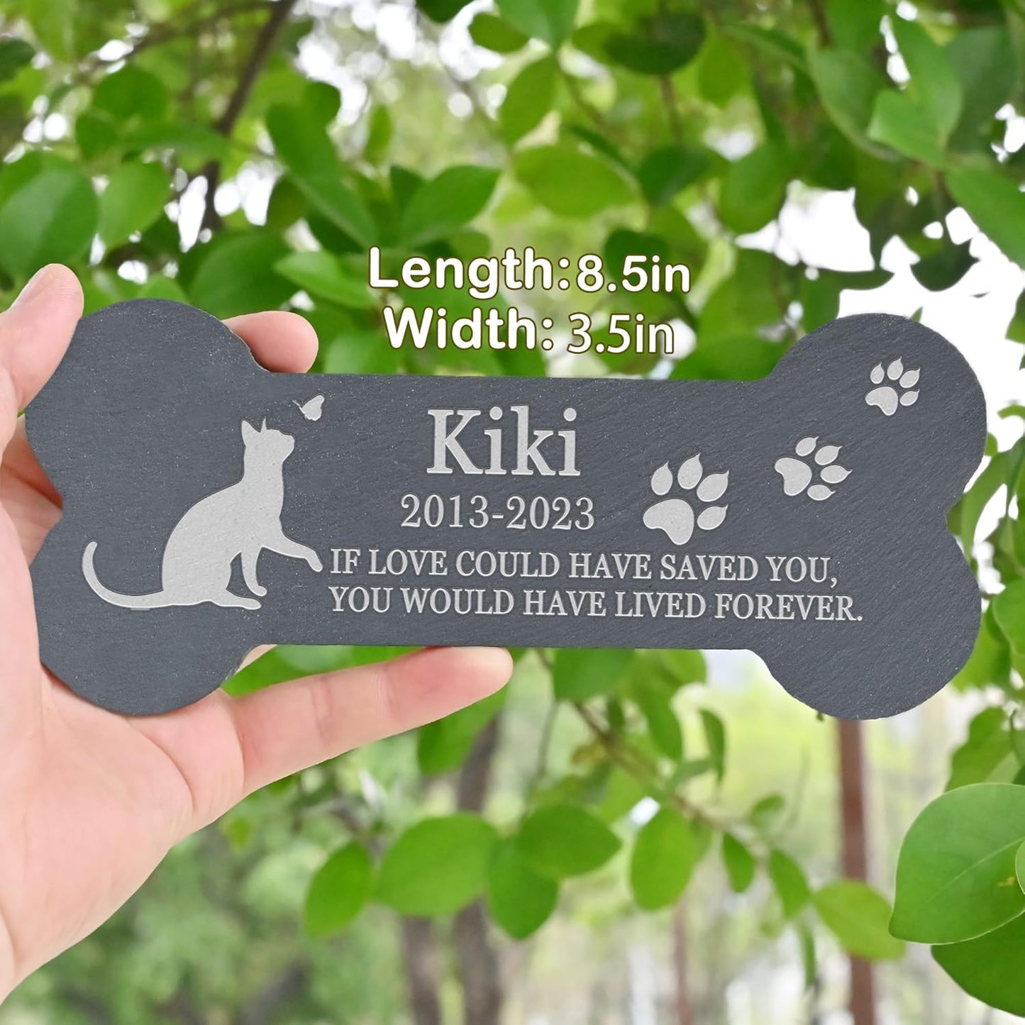 Pet Memorial Gift, Pet Memorial Stone, Cat Memorial Gifts for Loss of Cat, Pet Loss Sympathy Gift, Pet Remembrance Gifts, in Memory of Cat - Bone