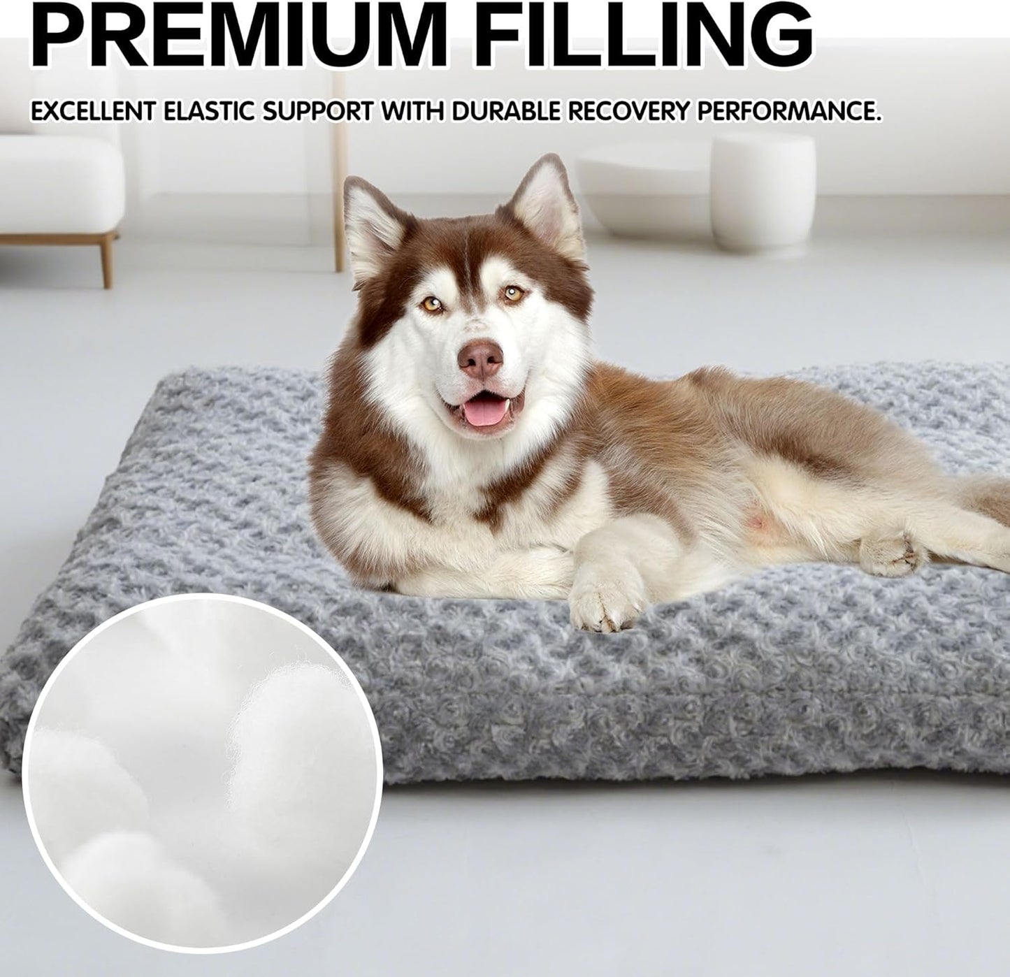 Dog Bed Washable Pet Bed,Dog Crate Bed Washable Cushion with Anti-Slip Bottom,Calming Anti-Anxiety Pet Bed with Non-Slip Bottom for Small&Medium&Large Dogs and Cat,Grey(M)